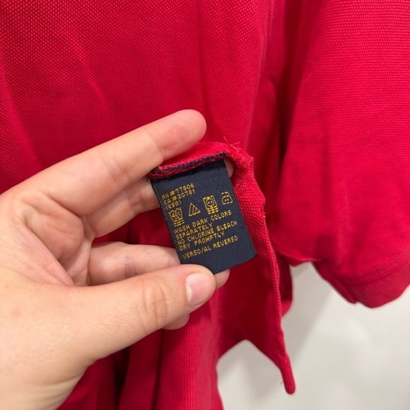 Vintage Tommy Hilfiger Gold Polo Shirt Short Sleeve Red Medium - Picture 6 of 6